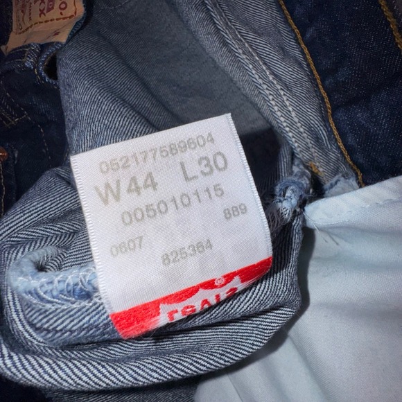 Levi's 501XX Original Fit Jeans Preshrunk Dark Wash Straight Leg 44x30 DEADSTOCK - Picture 9 of 14